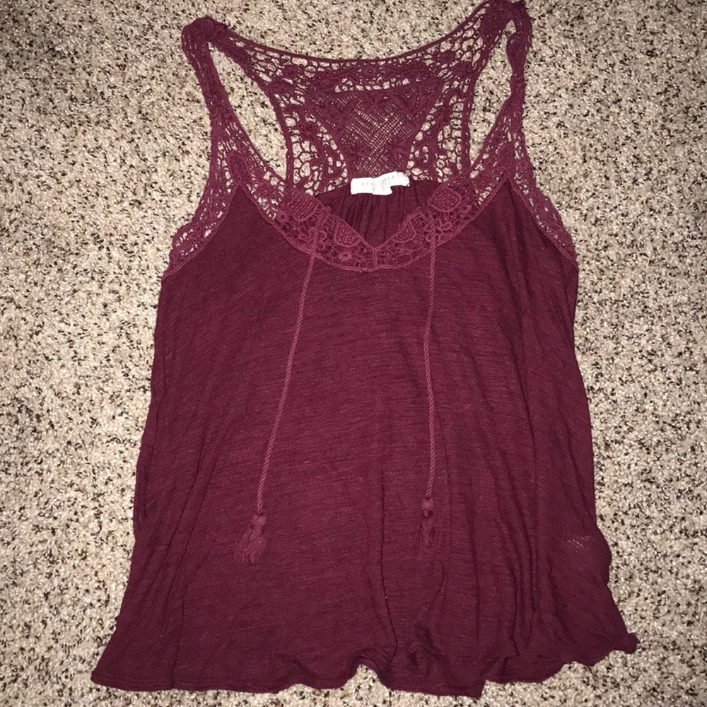 maroon tank top